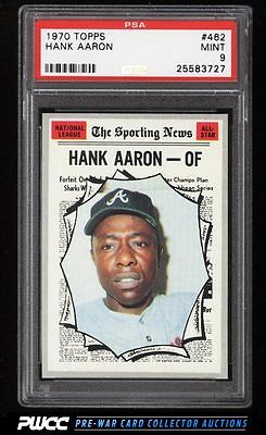 1970 Topps Hank Aaron ALLSTAR 462 PSA 9 MINT PWCC