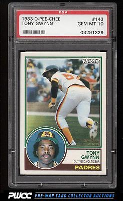 1983 OPeeChee Tony Gwynn ROOKIE RC 143 PSA 10 GEM MINT PWCC