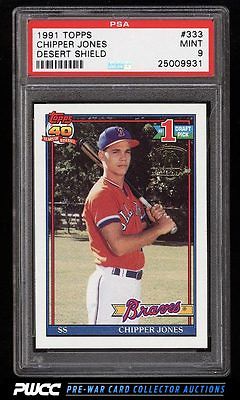 1991 Topps Desert Shield Chipper Jones ROOKIE RC 333 PSA 9 MINT PWCC