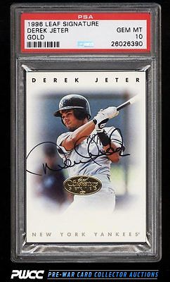 1996 Leaf Signature Gold Derek Jeter ROOKIE RC AUTO PSA 10 GEM MINT PWCC