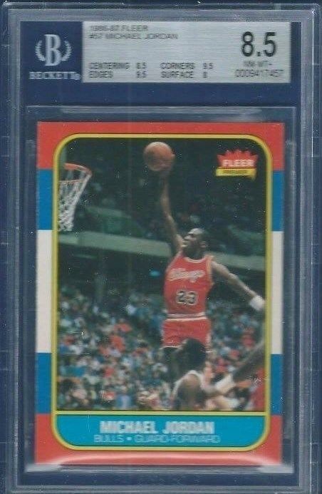 1986 Fleer Basketball 57 Michael Jordan RCHOF  BGS 85 8595958 