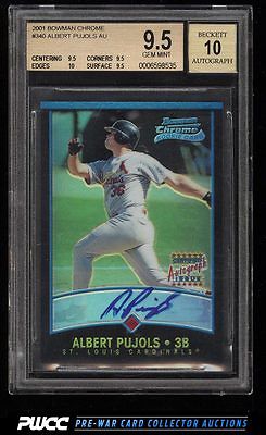 2001 Bowman Chrome Albert Pujols ROOKIE RC AUTO 500 340 BGS 95 GEM MT PWCC