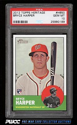 2012 Topps Heritage Bryce Harper ROOKIE RC H650 PSA 10 GEM MINT PWCC