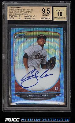 2013 Bowman Chrome Blue Wave Refractors Carlos Correa RC AUTO 50 BGS 95 PWCC