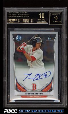 2014 Bowman Chrome Prospects Mookie Betts ROOKIE RC AUTO BGS 10 PRISTINE PWCC