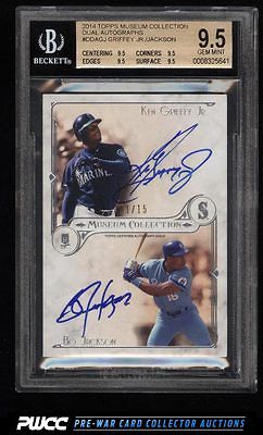 2014 Topps Museum Collection Ken Griffey Jr  Bo Jackson AUTO 15 BGS 95 PWCC