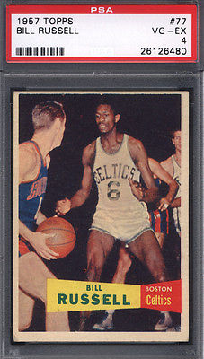 1957 Topps 77 Bill Russell Rookie HOF Celtics PSA 4 616002