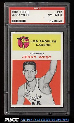 1961 Fleer Basketball Jerry West ROOKIE RC 43 PSA 8 NMMT PWCC