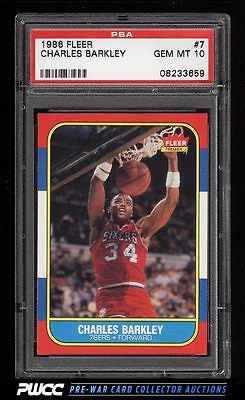 1986 Fleer Basketball Charles Barkley ROOKIE RC 7 PSA 10 GEM MINT PWCC