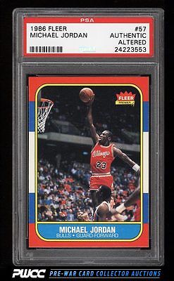 1986 Fleer Basketball Michael Jordan ROOKIE RC 57 PSA Trimmed PWCC