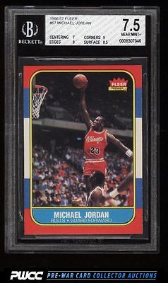 1986 Fleer Basketball Michael Jordan ROOKIE RC 57 BGS 75 NRMT PWCC