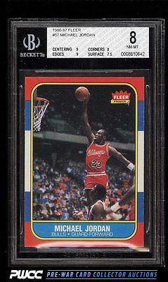 1986 Fleer Basketball Michael Jordan ROOKIE RC 57 BGS 8 NMMT PWCC