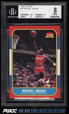 1986 Fleer Basketball Michael Jordan ROOKIE RC 57 BGS 8 NMMT PWCC