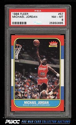 1986 Fleer Basketball Michael Jordan ROOKIE RC 57 PSA 8 NMMT PWCC