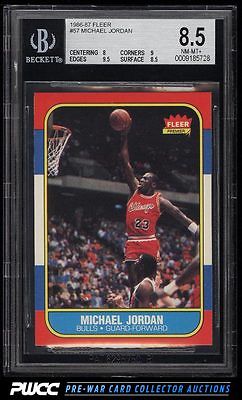 1986 Fleer Basketball Michael Jordan ROOKIE RC 57 BGS 85 NMMT PWCC