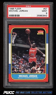 1986 Fleer Basketball Michael Jordan ROOKIE RC 57 PSA 9 MINT PWCC