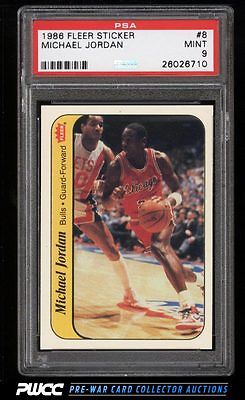 1986 Fleer Sticker Michael Jordan ROOKIE RC 8 PSA 9 MINT PWCC