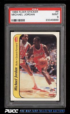 1986 Fleer Sticker Michael Jordan ROOKIE RC 8 PSA 9 MINT PWCC