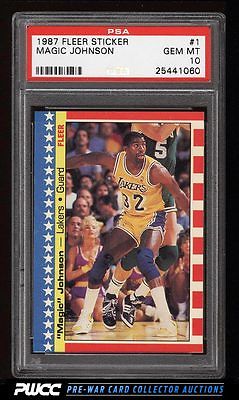 1987 Fleer Sticker Magic Johnson 1 PSA 10 GEM MINT PWCC