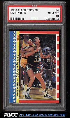 1987 Fleer Sticker Larry Bird 4 PSA 10 GEM MINT PWCC