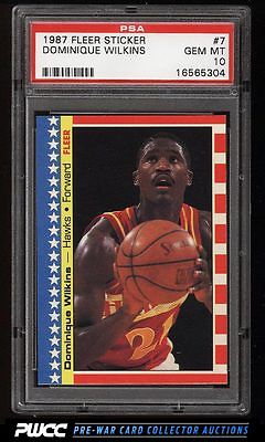 1987 Fleer Sticker Dominique Wilkins 7 PSA 10 GEM MINT PWCC