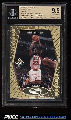 1998 UD Choice Starquest Gold Michael Jordan 100 SQ30 BGS 95 GEM MINT PWCC