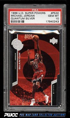 1998 UD Super Powers Quantum Silver Michael Jordan 100 PS30 PSA 10 GEM PWCC