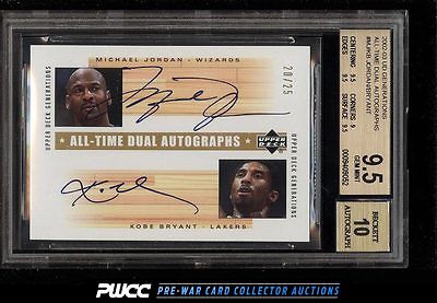 2002 UD Generations AllTime Michael Jordan Kobe Bryant AUTO 25 BGS 95 PWCC