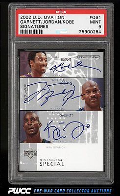 2002 UD Ovation Michael Jordan Kobe Bryant Kevin Garnett AUTO 25 PSA 9 PWCC