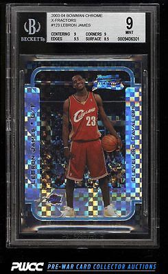 2003 Bowman Chrome Xfractor LeBron James ROOKIE RC 150 123 BGS 9 MINT PWCC