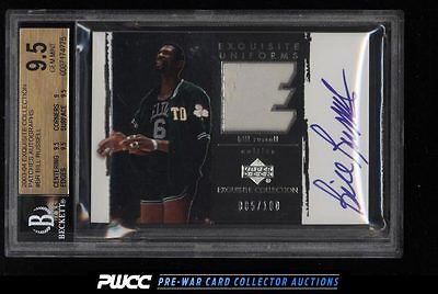 2003 Exquisite Collection Bill Russell AUTO PATCH 100 95 GEM MINT PWCC