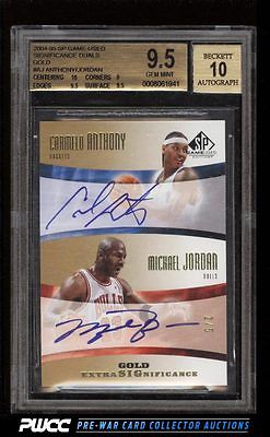 2004 SP Game Used Gold Michael Jordan Carmelo Anthony 5 AUTO BGS 95 GEM PWCC