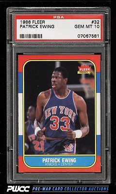 1986 Fleer Basketball SETBREAK Patrick Ewing ROOKIE RC 32 PSA 10 GEM MT PWCC