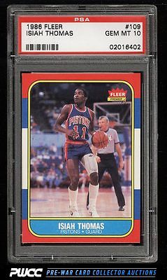 1986 Fleer Basketball SETBREAK Isiah Thomas ROOKIE RC 109 PSA 10 GEM MT PWCC