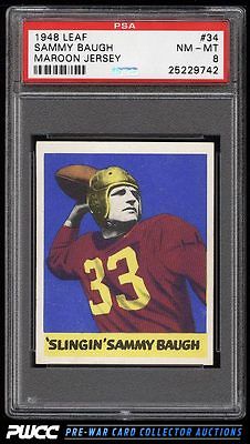 1948 Leaf Football Sammy Baugh ROOKIE RC 34 PSA 8 NMMT PWCC