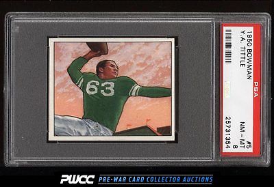 1950 Bowman Football YA Tittle ROOKIE RC 5 PSA 8 NMMT PWCC