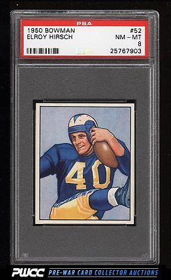 1950 Bowman Football Elroy Hirsch ROOKIE RC 52 PSA 8 NMMT PWCC