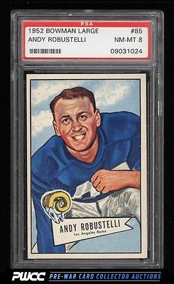 1952 Bowman Large Andy Robustelli ROOKIE RC 85 PSA 8 NMMT PWCC