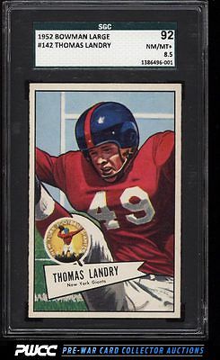 1952 Bowman Large Tom Landry 142 SGC 8592 NMMT PWCC