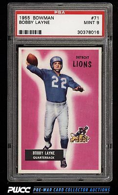 1955 Bowman Football Bobby Layne 71 PSA 9 MINT PWCC