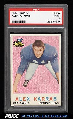 1959 Topps Football Alex Karras ROOKIE RC 103 PSA 9 MINT PWCC