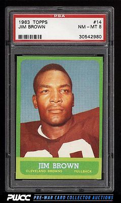 1963 Topps Football Jim Brown 14 PSA 8 NMMT PWCC