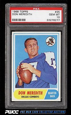 1968 Topps Football Don Meredith 25 PSA 10 GEM MINT PWCC