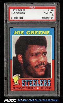 1971 Topps Football Joe Greene ROOKIE RC 245 PSA 8 NMMT PWCC