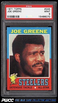 1971 Topps Football Joe Greene ROOKIE RC 245 PSA 9 MINT PWCC