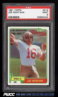 1981 Topps Football Joe Montana ROOKIE RC 216 PSA 9 MINT PWCC