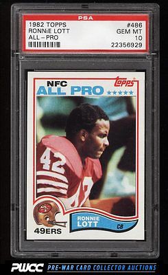 1982 Topps Football Ronnie Lott ROOKIE RC 486 PSA 10 GEM MINT PWCC