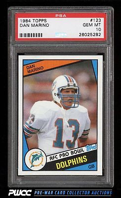 1984 Topps Football Dan Marino ROOKIE RC 123 PSA 10 GEM MINT PWCC