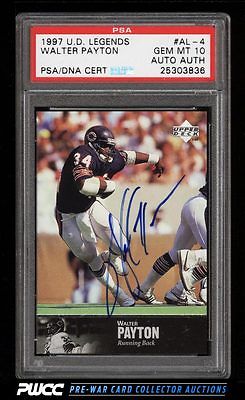 1997 Upper Deck Legends Walter Payton PSADNA AUTO AL4 PSA 10 GEM MINT PWCC