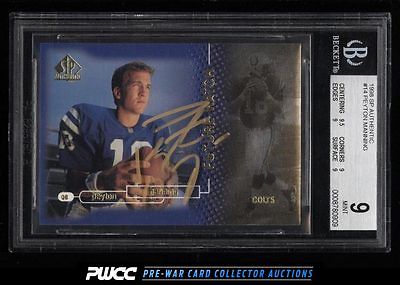 1998 SP Authentic Peyton Manning ROOKIE RC PSADNA AUTO 2000 14 BGS 9 PWCC